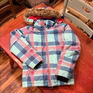 Roxy Dryflight girls plaid ski coat